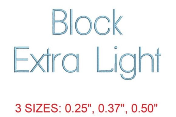 Block Extra Light Embroidery Font: Minimalist Elegance