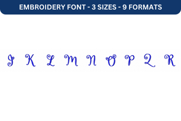 Elegance in Embroidery: Lettres Douces Font J to R