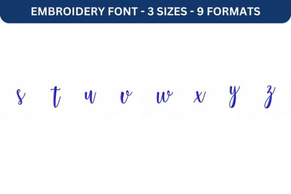 Melany Script Font Lower S to Z: A Charming Embroidery Choice