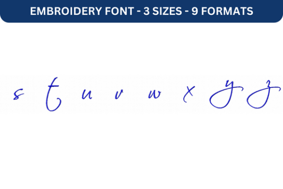 Scriptina Font Lower S to Z: A Festive Embroidery Choice