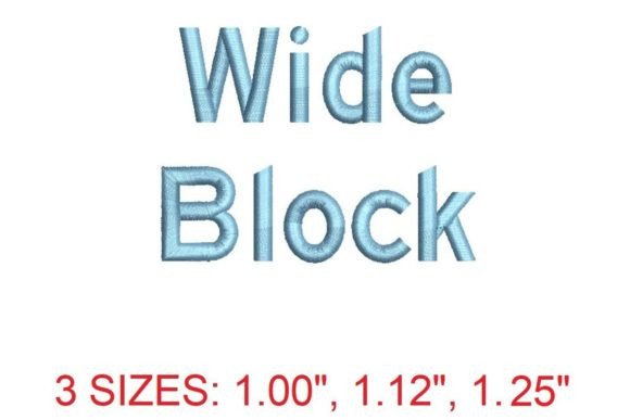 Wide Block Embroidery Font: Bold and Versatile